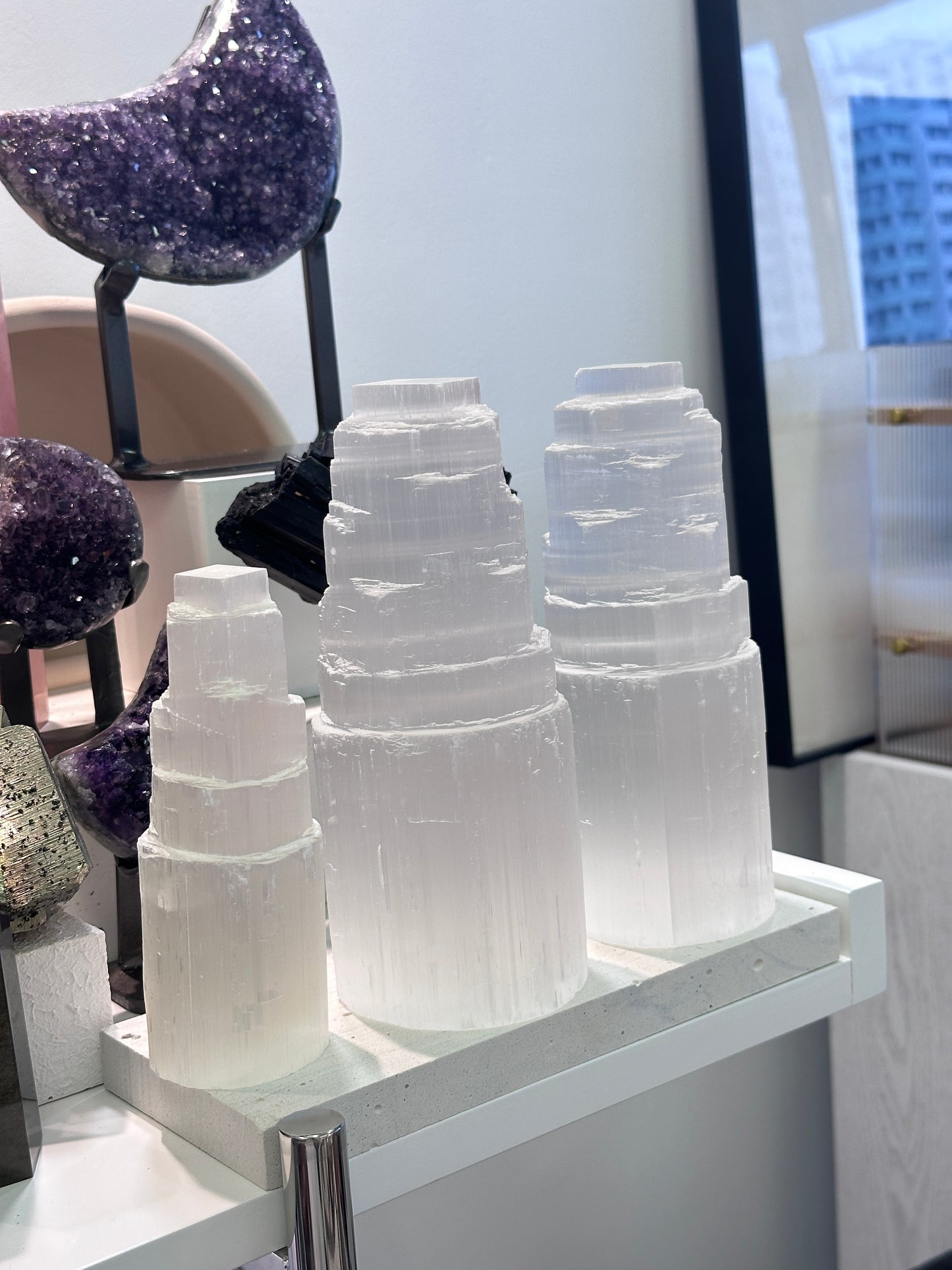 [本店特製] 20cm 大透石膏柱 Giant Selenite Tower