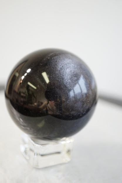 銀曜石球Silver Sheen Obsidian Sphere - ART OF GEM 