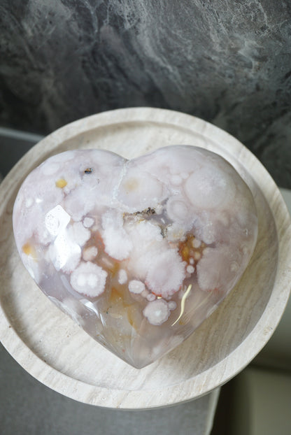 櫻花瑪瑙心 Cherry Blossom Agate Heart - ART OF GEM 