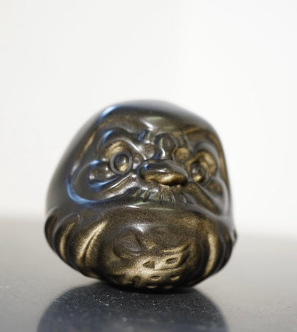 金曜石達摩 (5cm) Golden Sheen Obsidian - ART OF GEM 