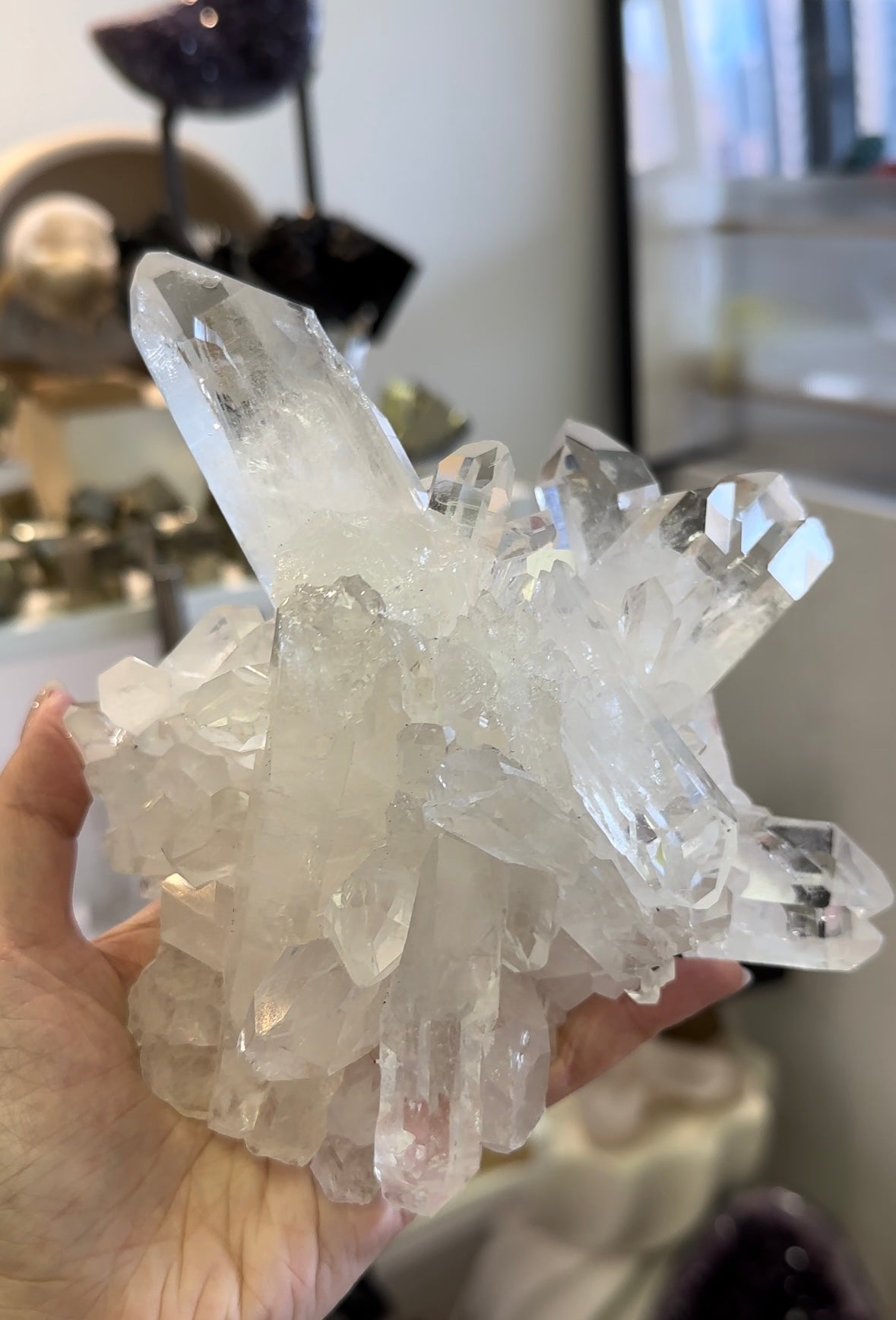 1.2KG巴西白水晶簇 Brazil White Quartz Cluster