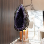 水滴形烏拉圭紫水晶洞 (連座)