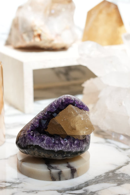 Uruguay Amethyst Cluster with Calcite