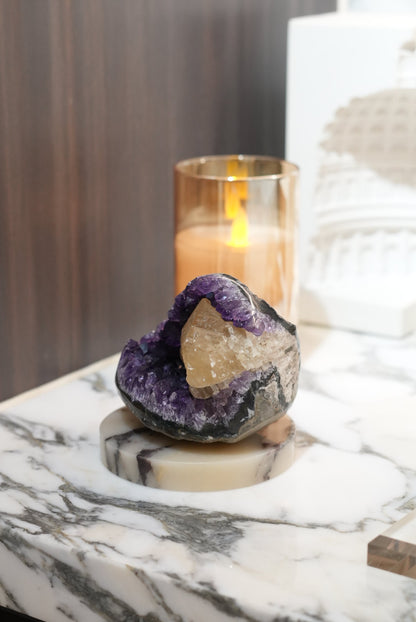 Uruguay Amethyst Cluster with Calcite