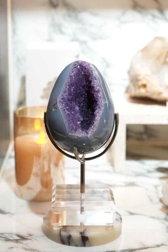 Brazil Amethyst Egg with Agate