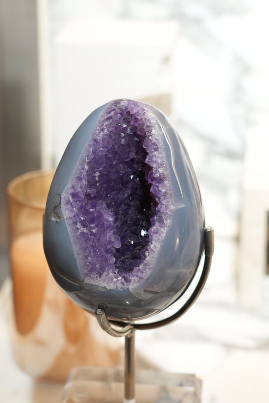 Brazil Amethyst Egg with Agate