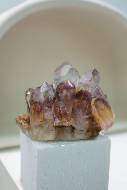 罕有南非草莓紅影山晶簇 Rare Phenomenal Sunset Quartz Cluster from South Africa - ART OF GEM 