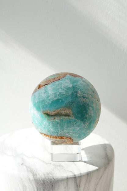 藍加勒比方解石球 Blue Caribbean Calcite Sphere - ART OF GEM 