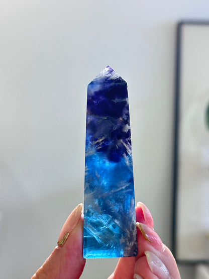 紫藍羽毛螢石柱  Fluorite Tower - ART OF GEM 