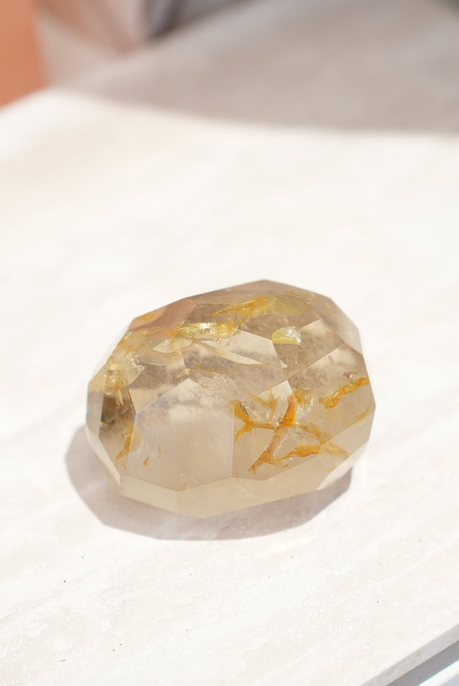 巴西黃水晶共生黃膠花 - ART OF GEM 