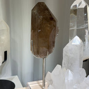 Collector-grade large golden rutilated quartz pillar