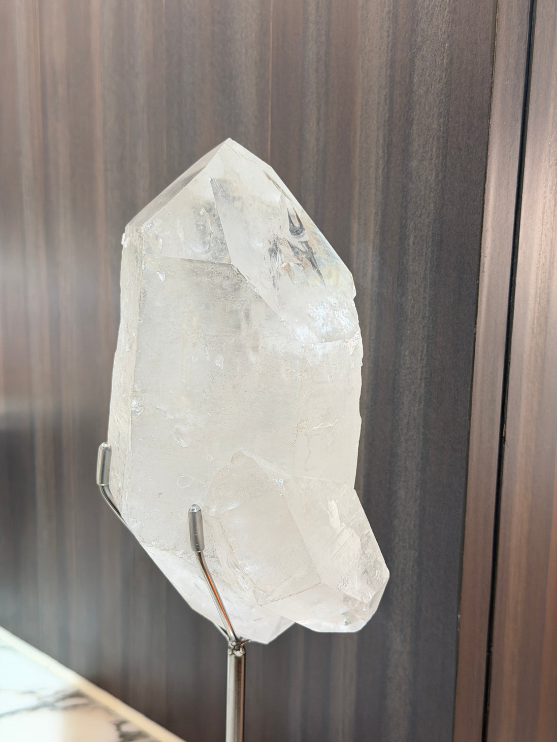 巴西白水晶雙尖 (DT) (連座)