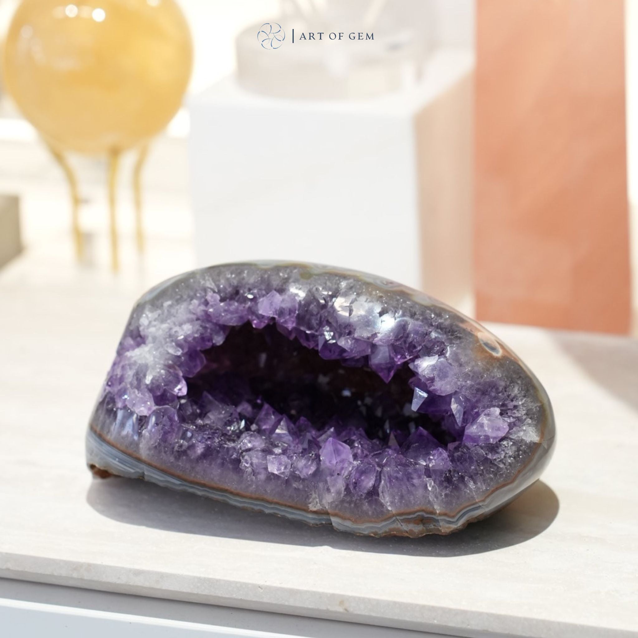 巴西瑪瑙紫晶洞– ART OF GEM