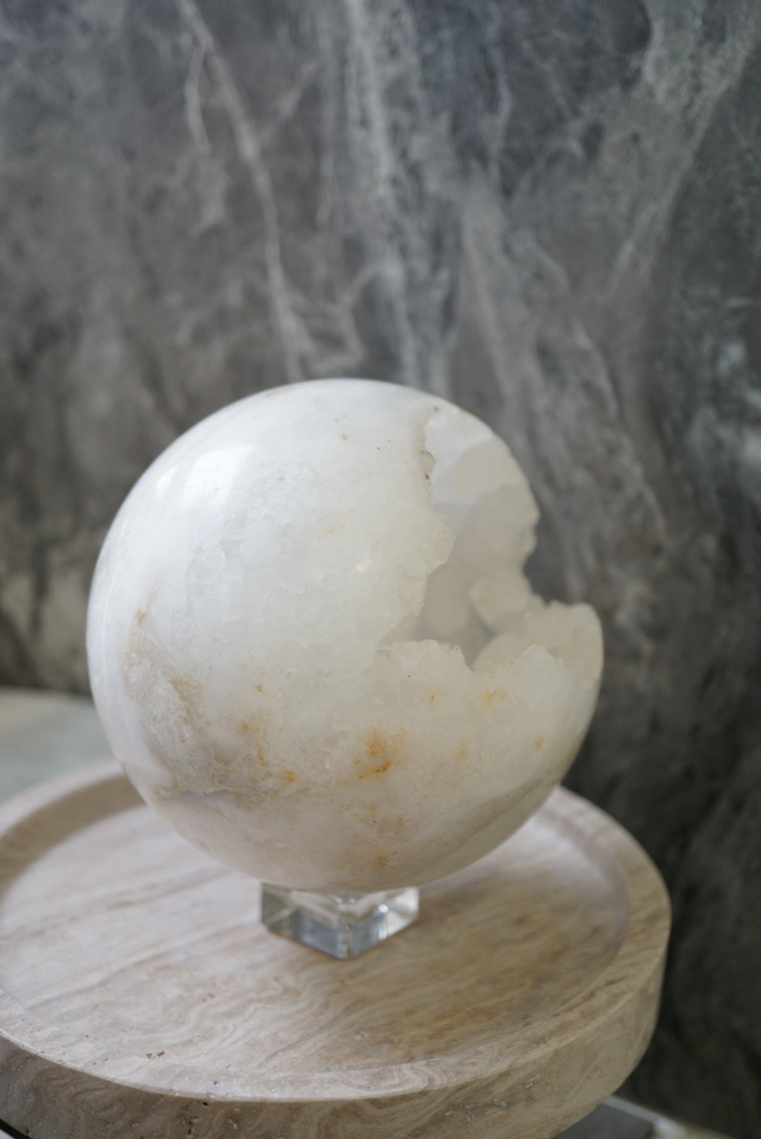 巴西瑪瑙白水晶球 Brazil Agate White Quartz Sphere