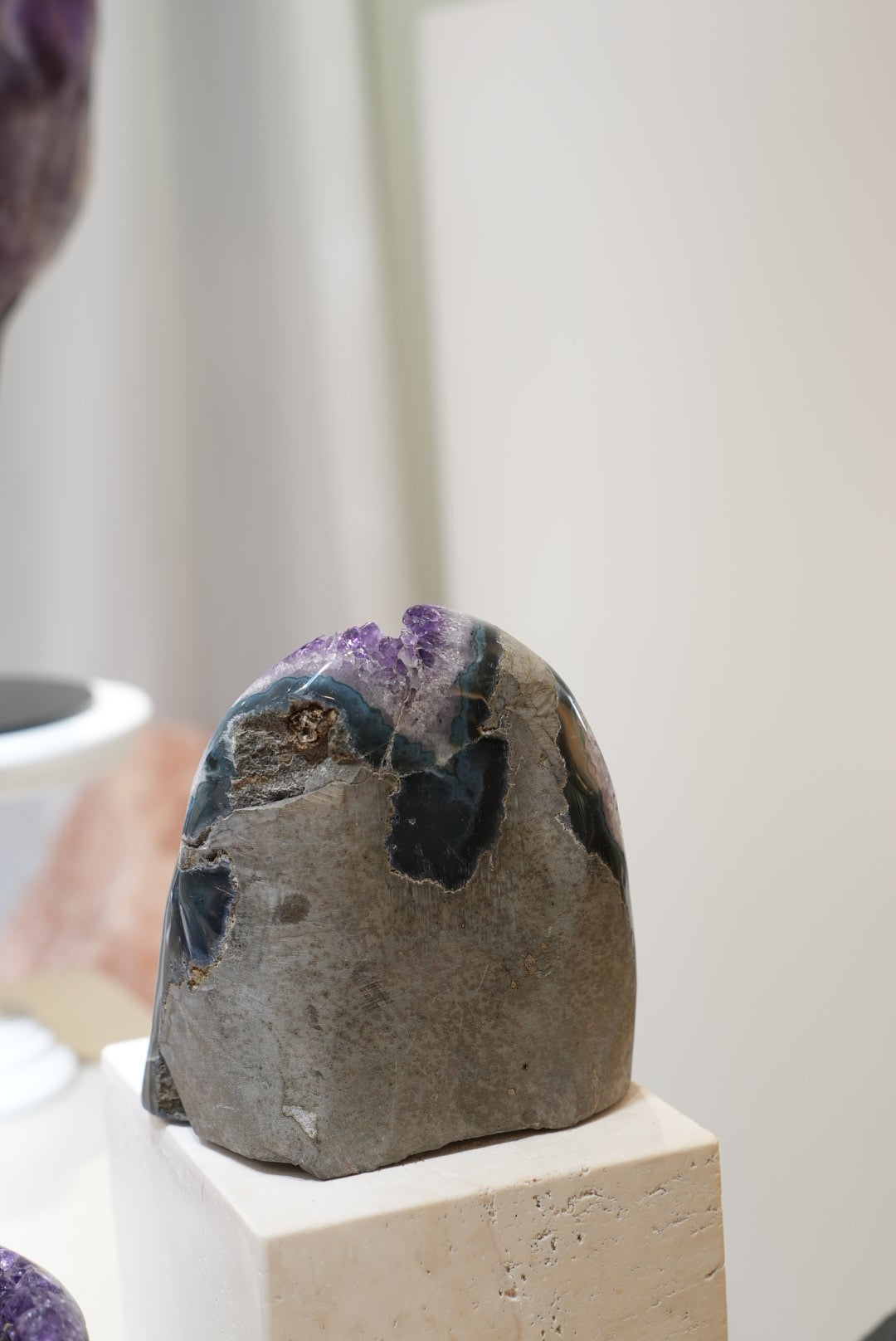 烏拉圭頂級紫晶鎮共生方解石 （帶紫晶花） - ART OF GEM 