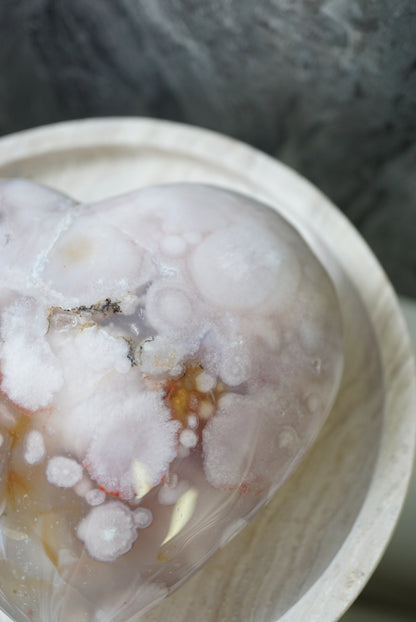 櫻花瑪瑙心 Cherry Blossom Agate Heart - ART OF GEM 