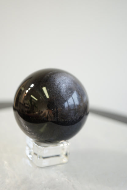 銀曜石球Silver Sheen Obsidian Sphere - ART OF GEM 