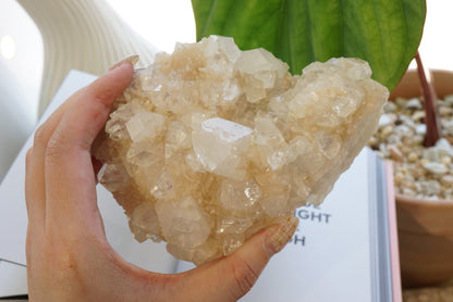 Top quality 印度鑽石魚眼晶簇共生沸石 Raw India Diamond Apophyllite with stilbite - ART OF GEM 