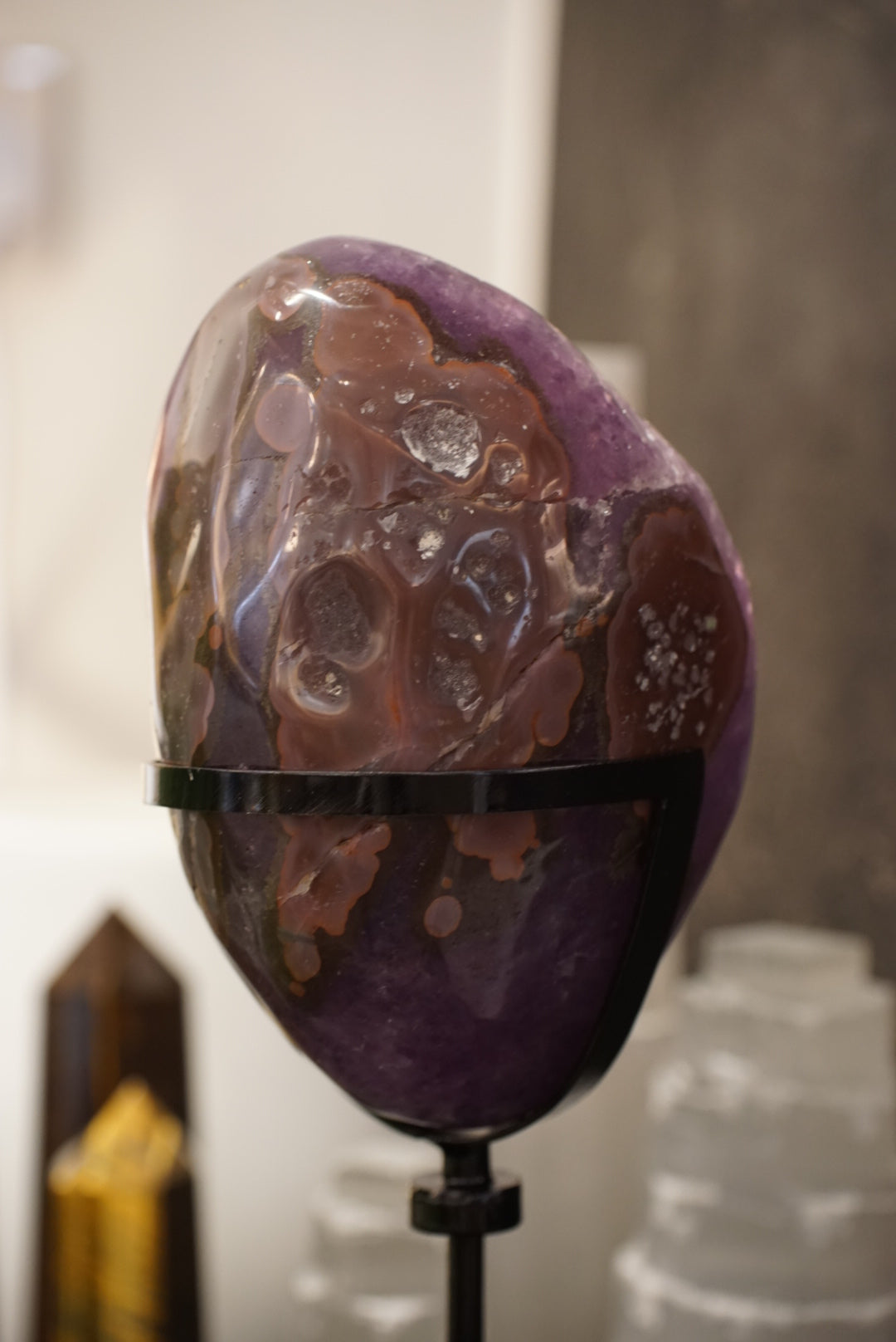 罕有巴西全瑪瑙拋光紫晶洞 Brazil Amethyst Geode with Agate [special price]