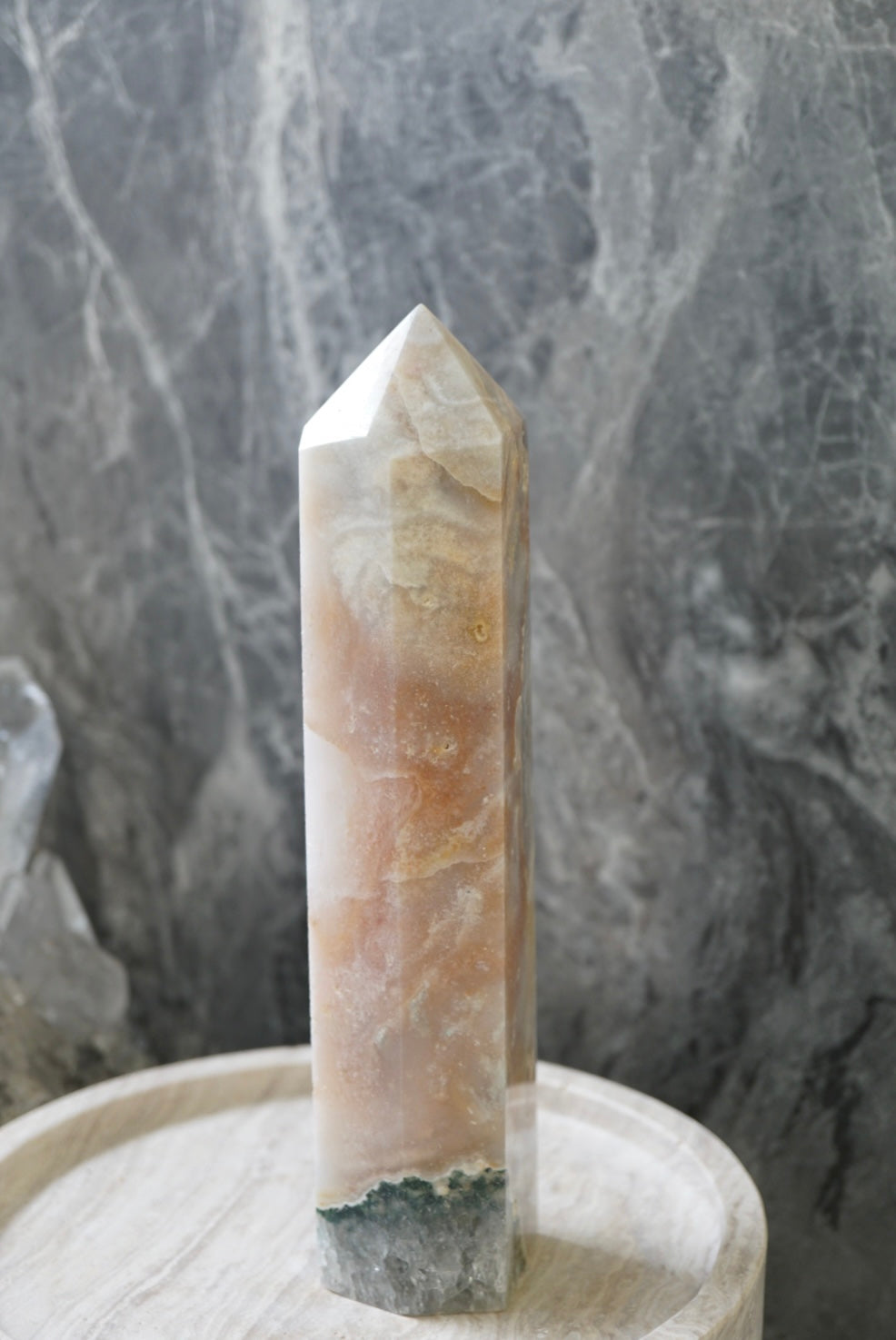 橙調粉紫晶瑪瑙柱  Pink Amethyst Agate Tower