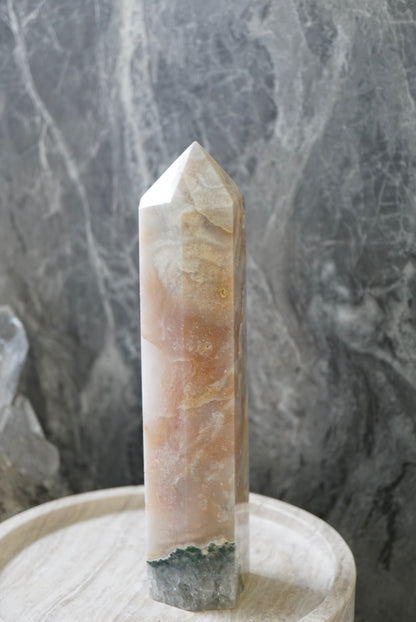 橙調粉紫晶瑪瑙柱  Pink Amethyst Agate Tower - ART OF GEM 