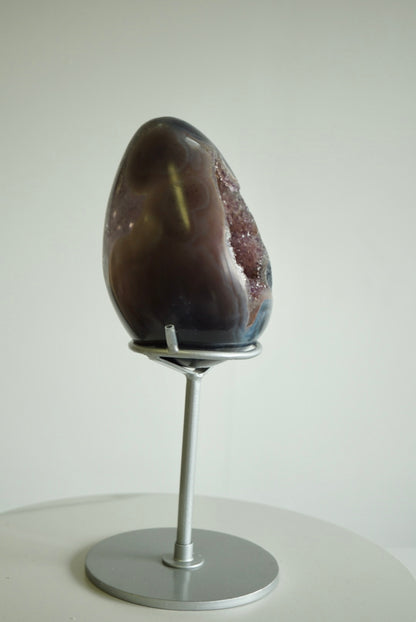 巴西瑪瑙紫晶蛋 Brazil Amethyst Egg with agate - ART OF GEM 