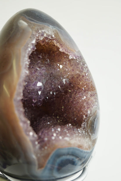 巴西瑪瑙紫晶蛋 Brazil Amethyst Egg with agate - ART OF GEM 