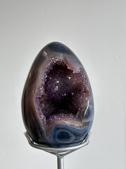 巴西瑪瑙紫晶蛋 Brazil Amethyst Egg with agate - ART OF GEM 