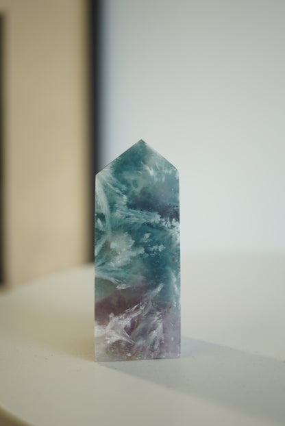 紫藍羽毛螢石柱  Fluorite Tower - ART OF GEM 