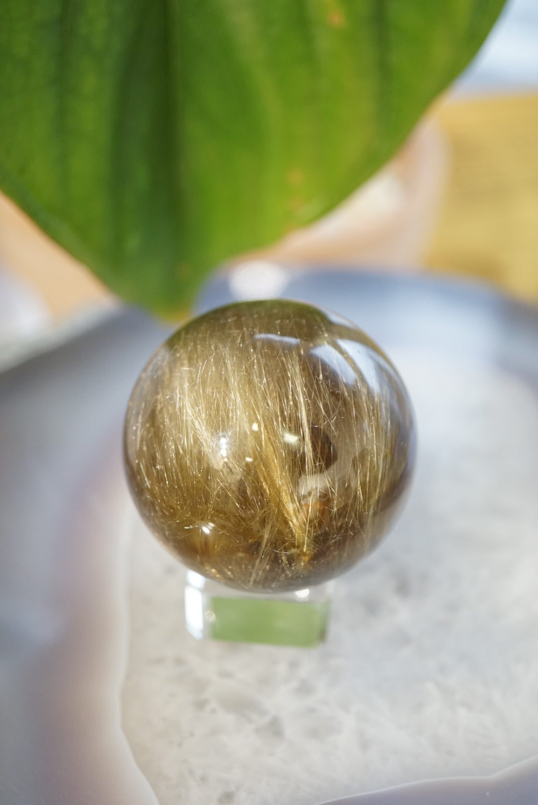 順髮金髮晶球 Golden Rutiled Quartz Sphere