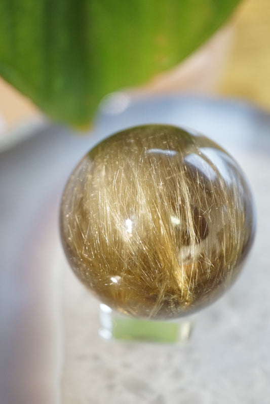 順髮金髮晶球 Golden Rutiled Quartz Sphere