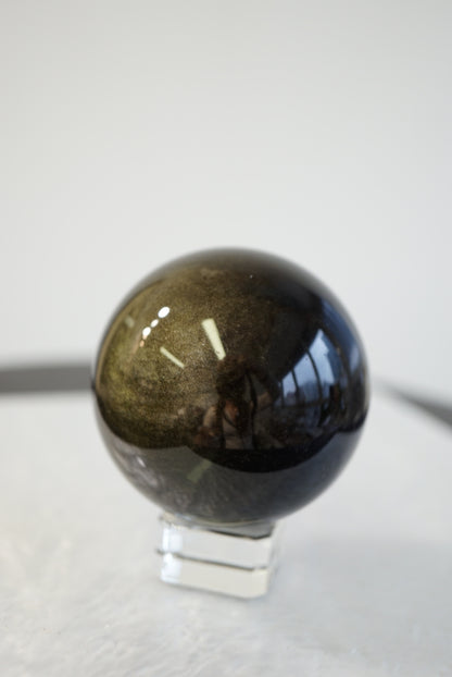 金曜石球 Golden Sheen Obsidian Sphere - ART OF GEM 