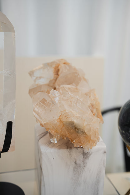 3KG 收藏級印度黃金喜馬拉雅水晶簇 Golden India Himalayan White Quartz Cluster - ART OF GEM 