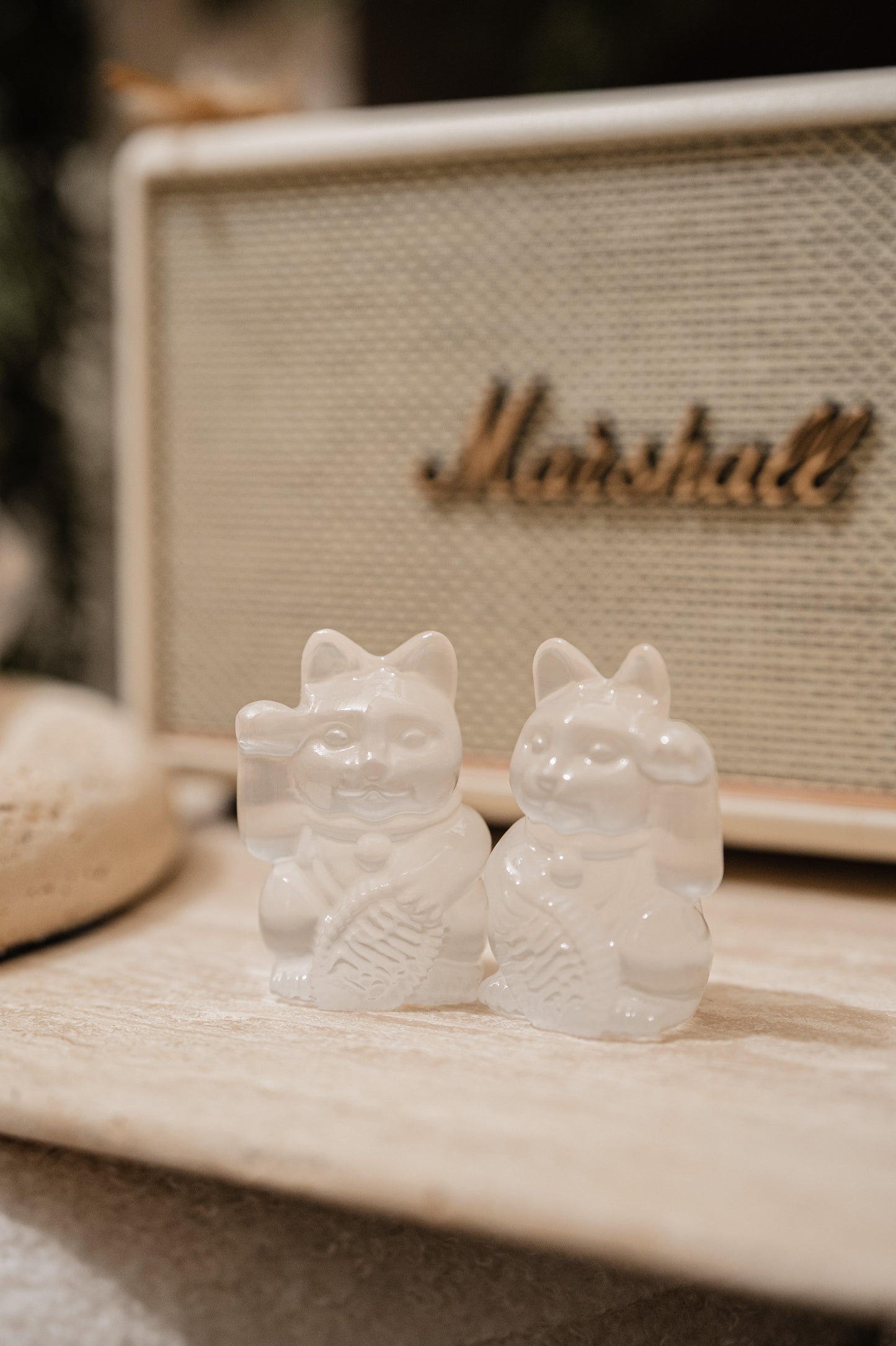 原創設計透石膏招財貓 Selenite Fortune Cat