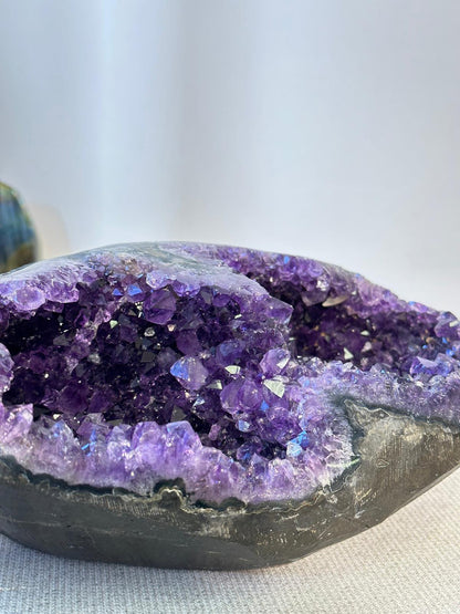 4.4KG 收藏級烏拉圭雙孔帝王紫紫晶洞 𝐄𝐱𝐜𝐞𝐥𝐥𝐞𝐧𝐭 𝐪𝐮𝐚𝐥𝐢𝐭𝐲 𝐔𝐫𝐮𝐠𝐮𝐚𝐲 𝐀𝐦𝐞𝐭𝐡𝐲𝐬𝐭 𝐆𝐞𝐨𝐝𝐞 - ART OF GEM 
