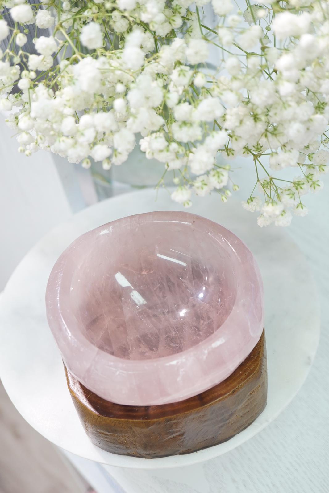 巴西粉晶碗 Brazil Handmade Rose Quartz Bowl