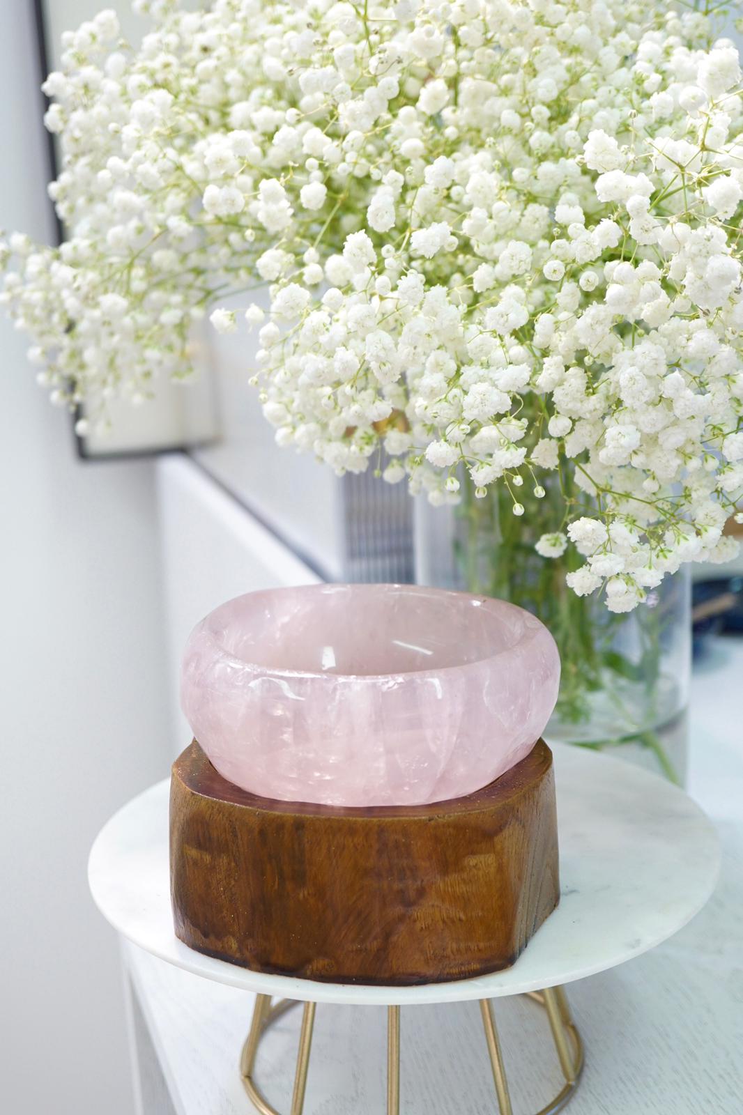 巴西粉晶碗 Brazil Handmade Rose Quartz Bowl