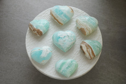 藍加勒比方解石心心 Caribbean Blue Calcite Heart - ART OF GEM 