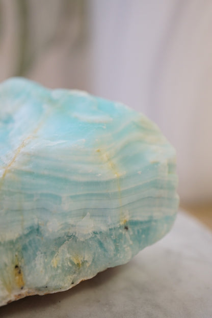 藍加勒比方解石原石 Raw Blue Caribbean Calcite - ART OF GEM 