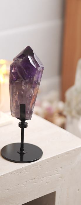 極濃色巴西雙生紫晶權杖 （可旋轉底座）Brazil Scepter Amethyst(with rotating stand)