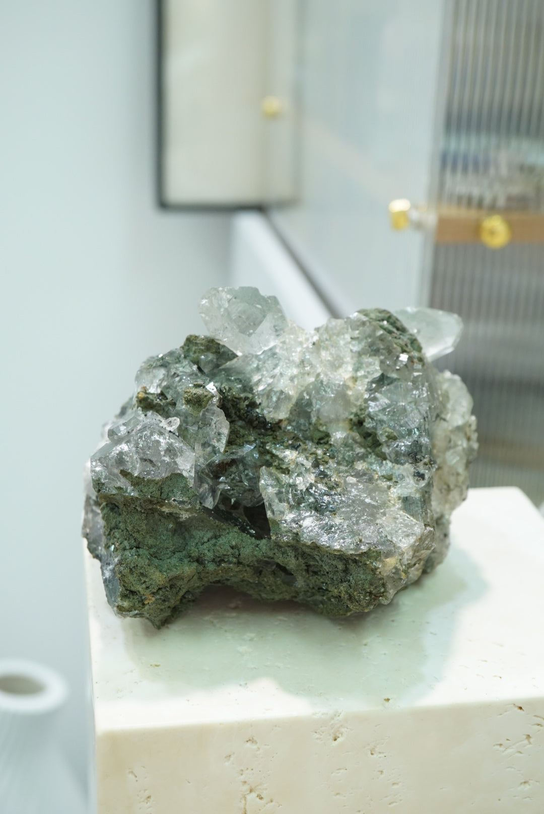 印度喜馬拉雅綠幽靈白水晶 India Himalayan White Quartz with green phantom