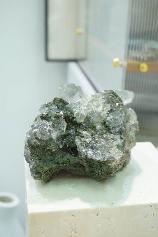 印度喜馬拉雅綠幽靈白水晶 India Himalayan White Quartz with green phantom