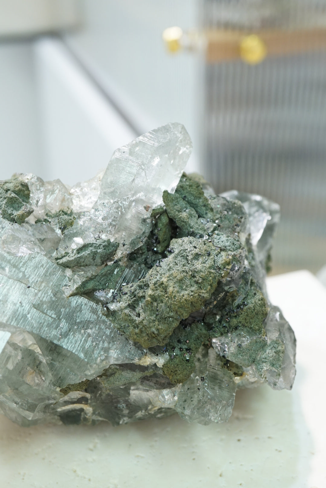 印度喜馬拉雅綠幽靈白水晶 India Himalayan White Quartz with green phantom