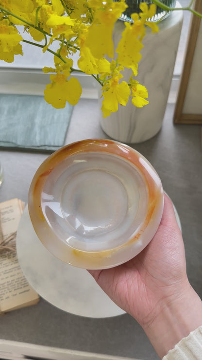 橙黃瑪瑙碗