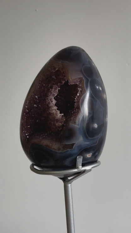 巴西瑪瑙紫晶蛋 Brazil Amethyst Egg with agate