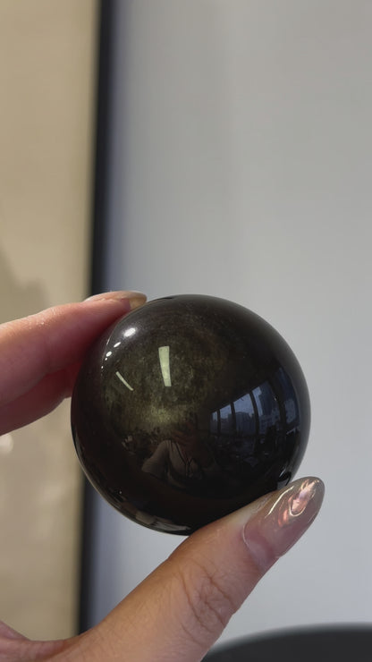 銀曜石球Silver Sheen Obsidian Sphere