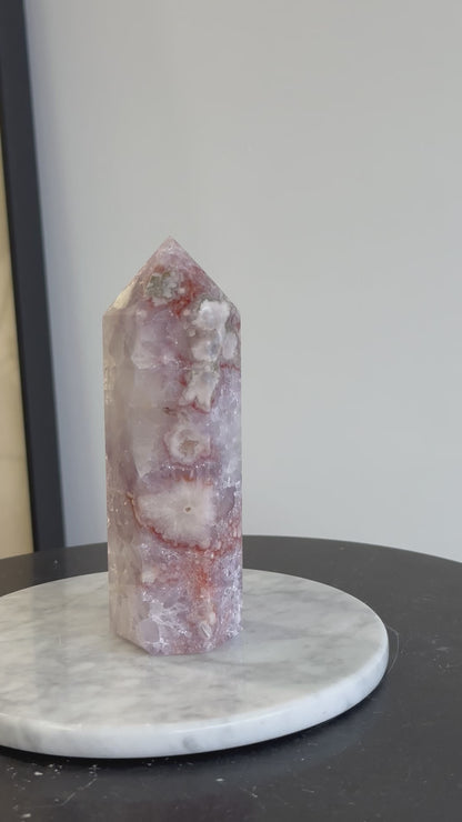 粉紫晶櫻花瑪瑙柱 Pink Amethyst Cherry Blossom Agate Tower