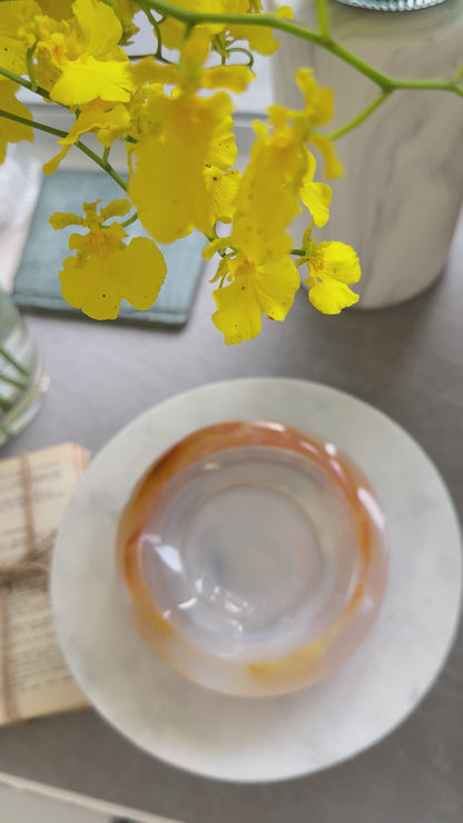 橙黃瑪瑙碗