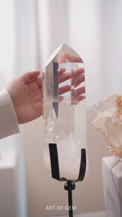 收藏級清透白水晶 White Quartz Tower
