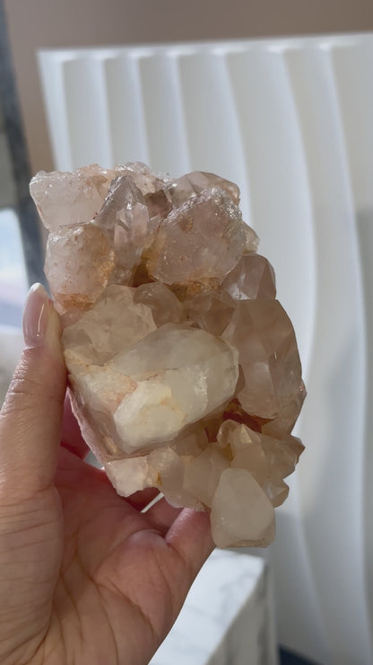 印度喜馬拉雅粉調白水晶簇 India Himalayan Pink White Quartz Cluster